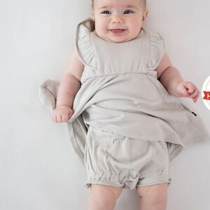 Kyte Baby Ribbed Peplum Dress Set Green‎ 12-18 New With Tags